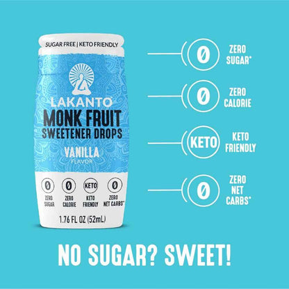 Lakanto Liquid Monk Fruit Drops Vanilla — Mindful Morning Coffee Ritual for Stable Blood Sugar and Calm Focus