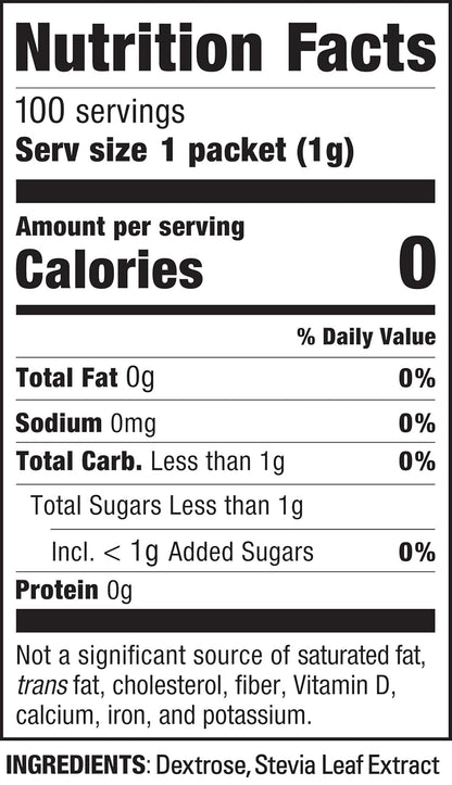 zero-calorie profile suitable for diabetics and low-carb diets