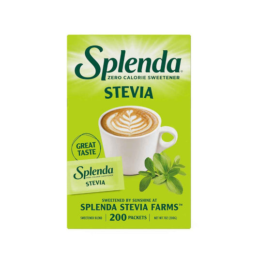 Splenda Stevia Zero Calorie Sweetener Packets – Office Desk Essential for Focused Workdays, Single-Serve Sugar Substitute