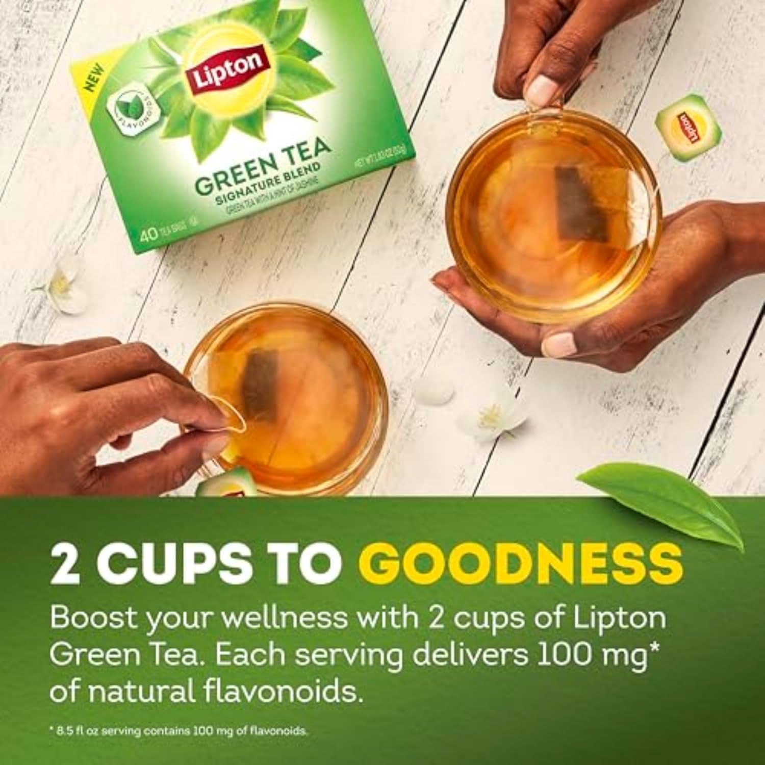 zero calories and zero added sugars per cup
