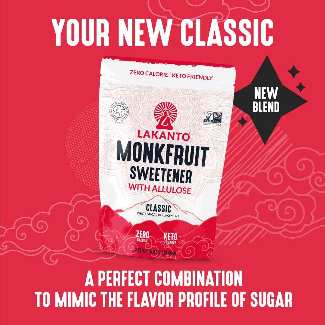 Lakanto Classic Monk Fruit Sweetener with Allulose – Zero Calorie Wellness Staple for Mindful Keto Kitchens
