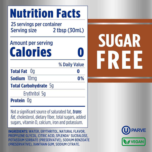 Splenda Coffee Syrup Brown Sugar Cinnamon Sugar Free - Thoughtful Gift for Coffee Lovers Following a Diabetic Friendly Diet