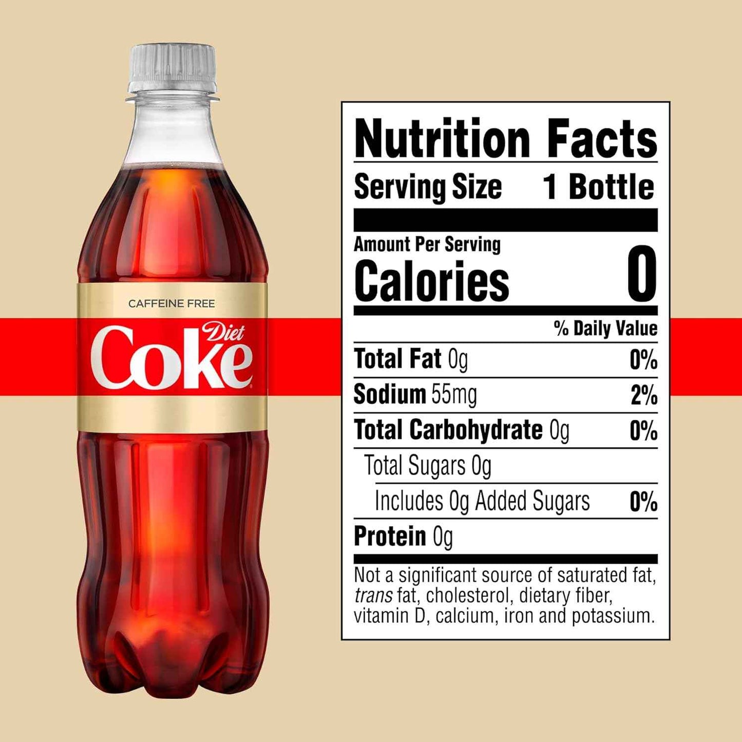 Diet Coke Caffeine Free Soft Drink 16.9 fl oz, 6 Pack – Calorie Free Cola for Mindful Family Dinners and Caffeine-Sensitive Lifestyles