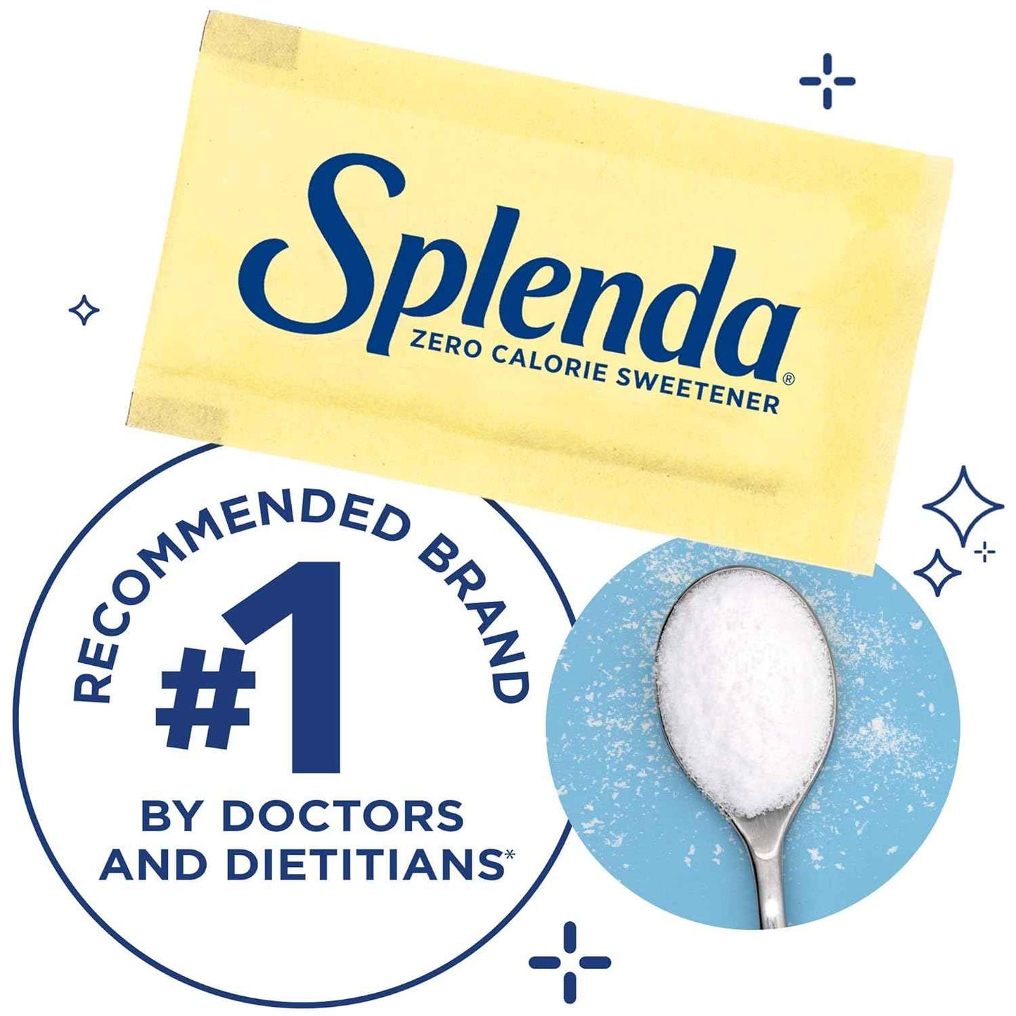 SPLENDA Zero Calorie Sweetener, 100 Count Packets - Desk-Ready Sugar Substitute for Focused Office Workdays