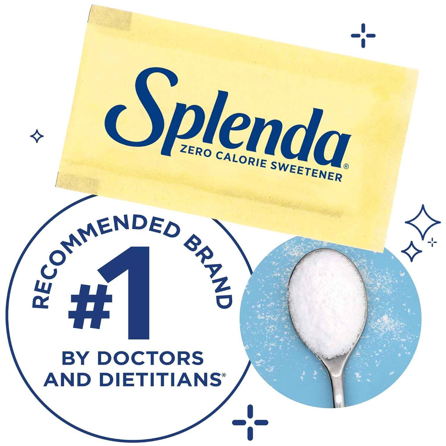 SPLENDA Zero Calorie Sweetener, 100 Count Packets - Desk-Ready Sugar Substitute for Focused Office Workdays
