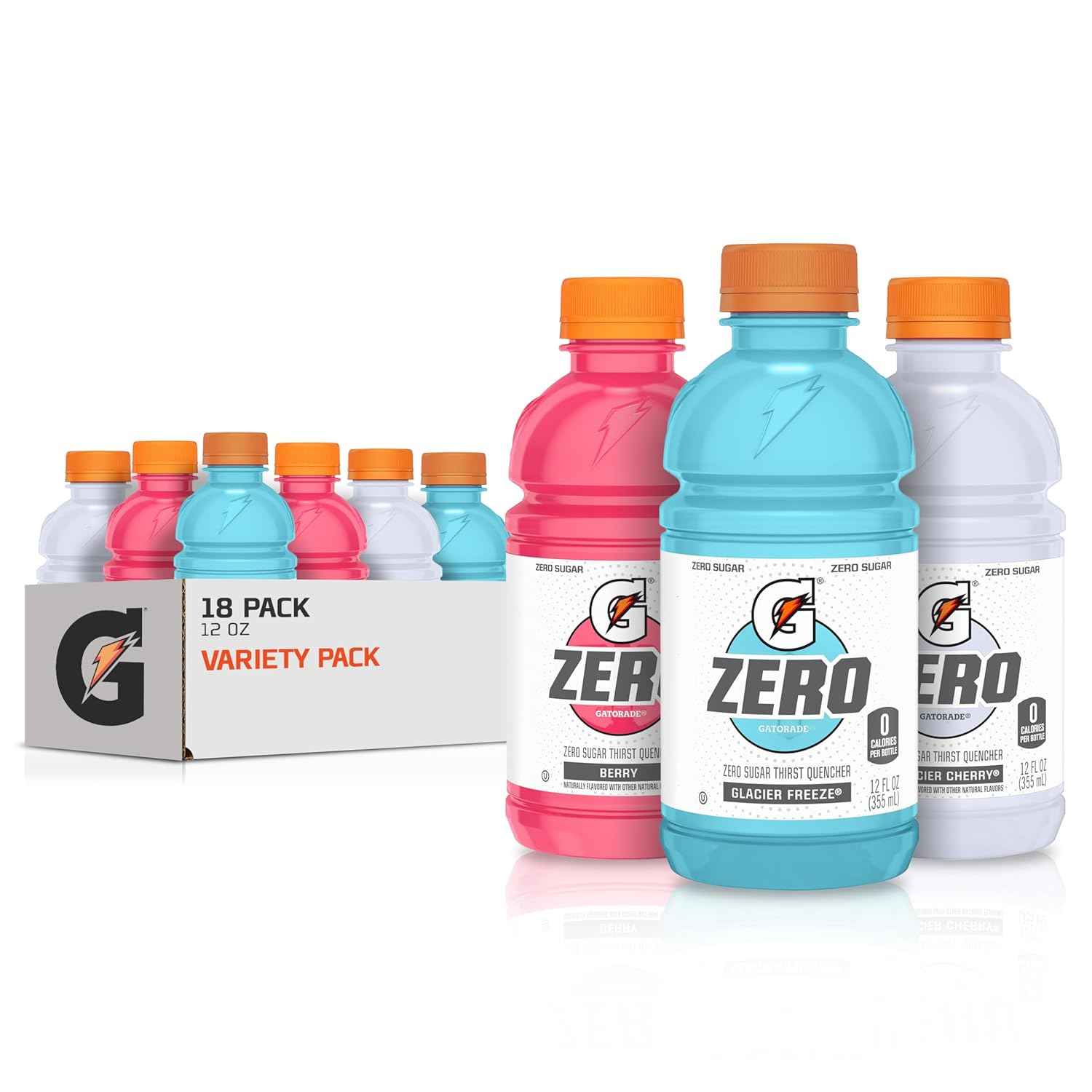Gatorade G Zero Sports Drink – Quick Electrolyte Refuel Between Meetings and Home Office Sessions, Variety 18-Pack