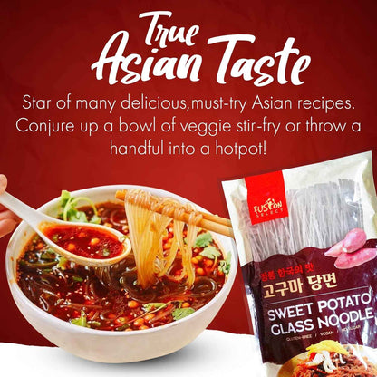 Fusion Select Sweet Potato Glass Noodles – Soothing Hot Pot Noodles for a Self-Care Sunday Dinner, No Sodium