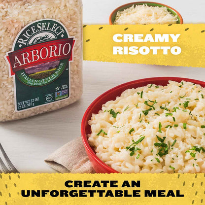 RiceSelect Arborio Rice for Italian Risotto, Premium Gluten-Free Pantry Gift for Housewarming and Hostess Presentation, 32-Ounce Jar