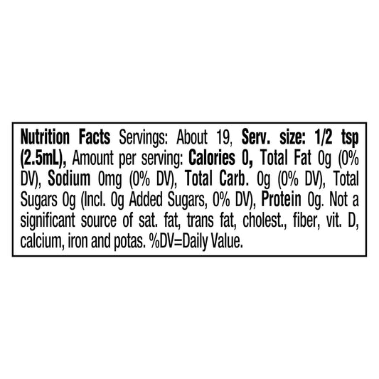 zero sugar and zero calories per serving