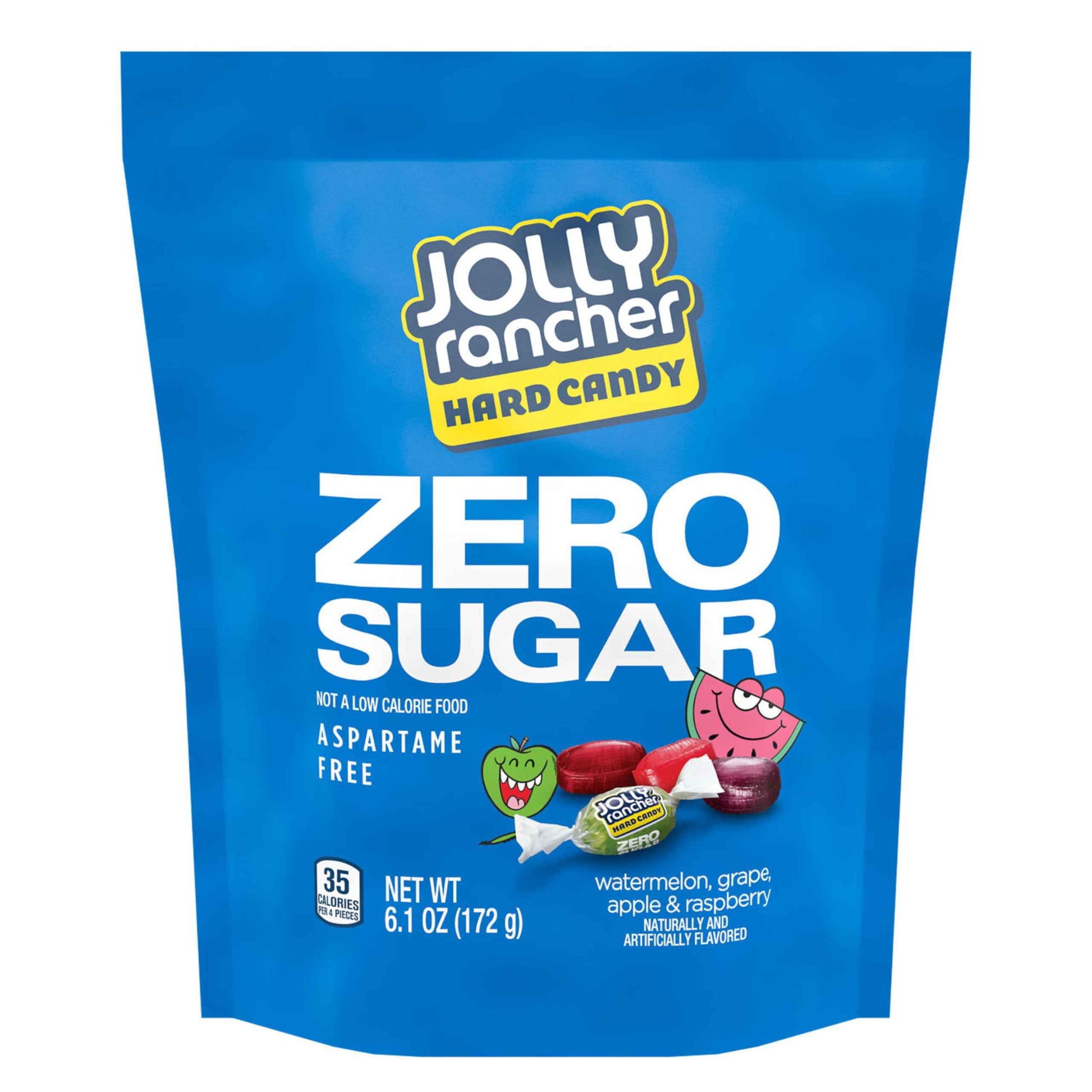 JOLLY RANCHER Zero Sugar Fruit Hard Candy – Calorie Conscious Sucking Candy for Home Office Wellness Routine, 6.1 oz