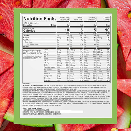 Pure Kick Hydration Singles To Go Drink Mix – Focus Boosting Desk Hydration for Office Workers and Students, 72 Packets
