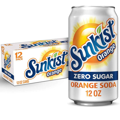 Sunkist Zero Sugar Orange Soda – Portable Citrus Cans for Backyard BBQs and Picnics