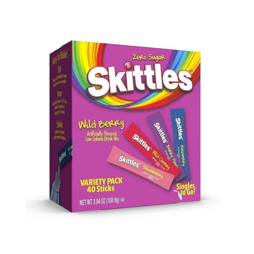 Skittles Singles To Go Variety Pack – Fun Stocking Stuffer and Care Package Gift for College Students and Teens