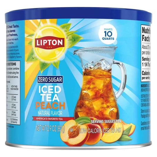 Lipton Zero Sugar Peach Iced Tea Mix – Low-Calorie Hydration for Mindful Home Wellness Routines
