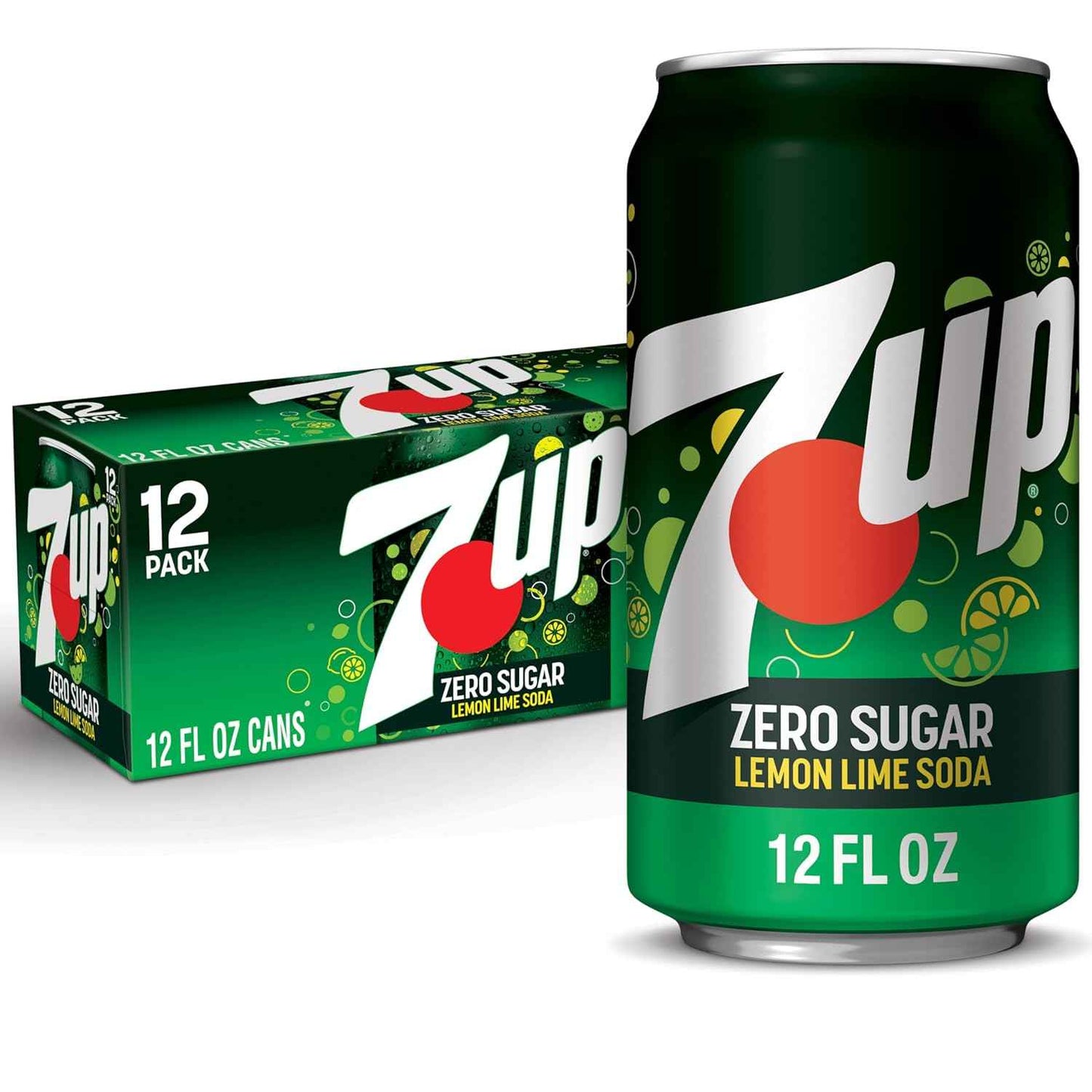 7UP Zero Sugar Soda, 12-Pack Cans – Office Break Room Refreshment for Afternoon Focus