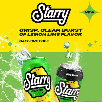 Starry Lemon Lime Soda – Refreshing Bulk Soda for Backyard BBQs, Pool Parties, and Picnics, 12 Fl Oz Cans (Pack of 12)