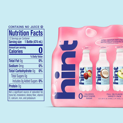 zero sugar, zero artificial sweeteners, and zero calories per bottle