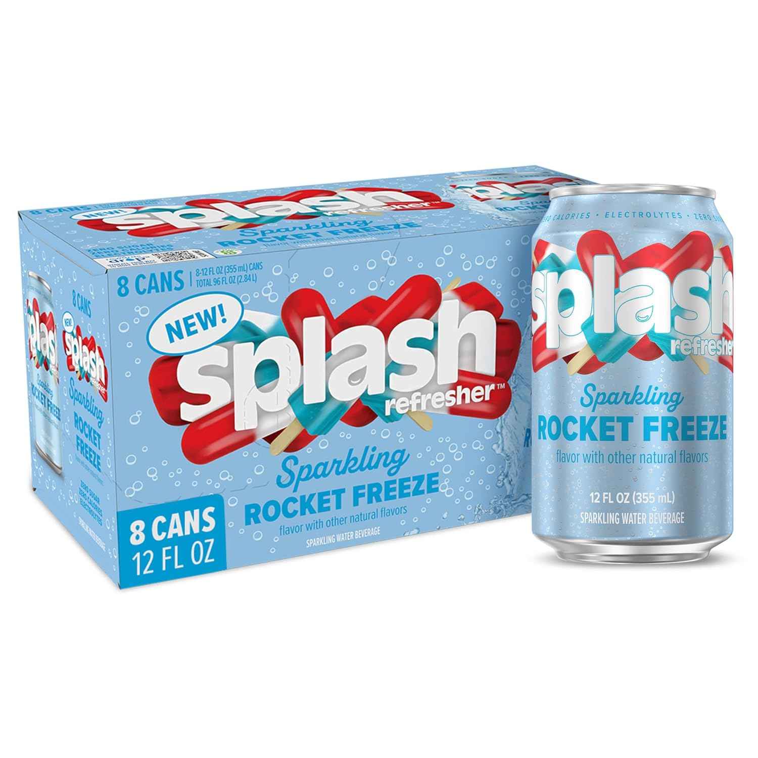 Splash Refresher Sparkling Water – Portable Picnic Beverage, Electrolyte Hydration for Outdoor Dining