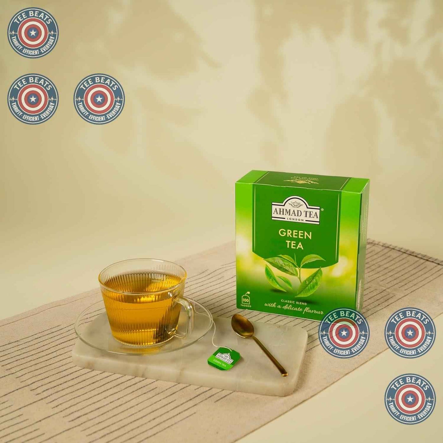 Ahmad Tea Green Tea Bags 100 Count – Evening Wind-Down Herbal Companion for Wellness Routines