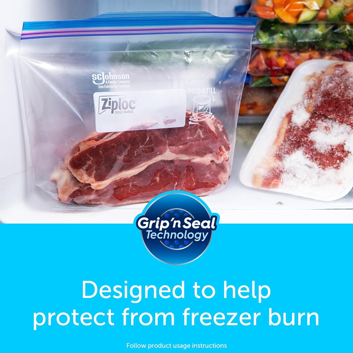 Ziploc Gallon Freezer Bags with Stay Open Design – Bulk Freezer Storage for Home Cooks